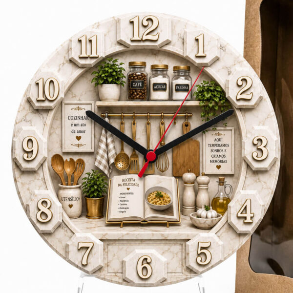 Relógio de Mesa Cozinha Premium 3D